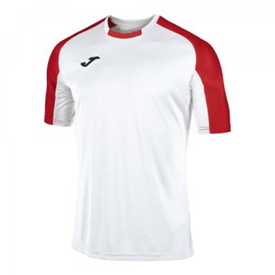 Футболка игровая Joma белая с контрастными красными рукавами реглан ESSENTIAL 101105.206