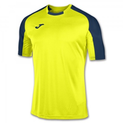 Футболка игровая Joma желтая с контрастными темно-синими рукавами реглан ESSENTIAL 101105.063